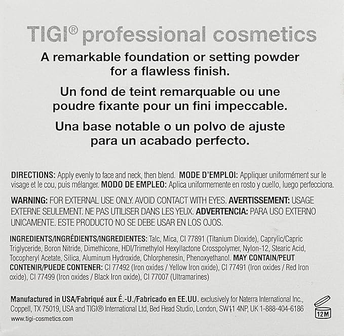 TIGI Cosmetics Powder Foundation, Shi Shi, 0.37 Ounce-Velvo Beauty