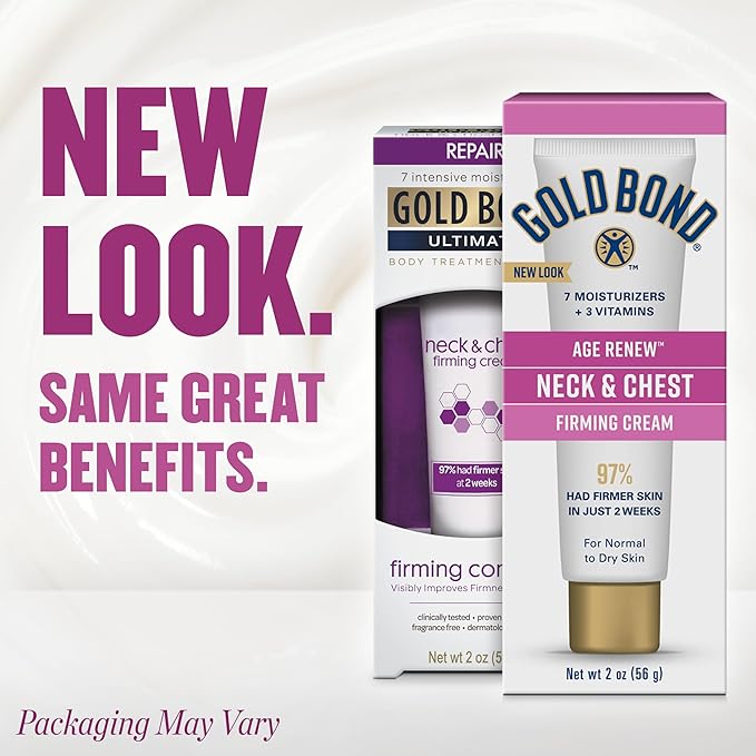 Gold Bond Age Renew Neck & Chest Firming Age Renew Cream, 2 oz., Clinically Tested Skin Firming Cream-Velvo Beauty