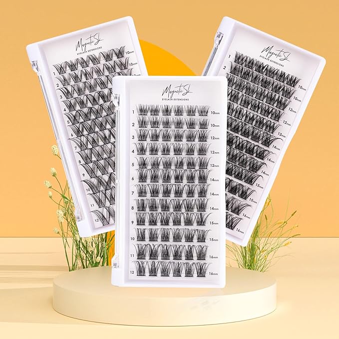 Cluster Lashes 72 Individual Lashes Clusters Eyelash Extensions False Eyelashes DIY Lash Extension Kit Reusable False Eyelashes Natural Look Mix 10-16mm C D Curl-DM17-Velvo Beauty