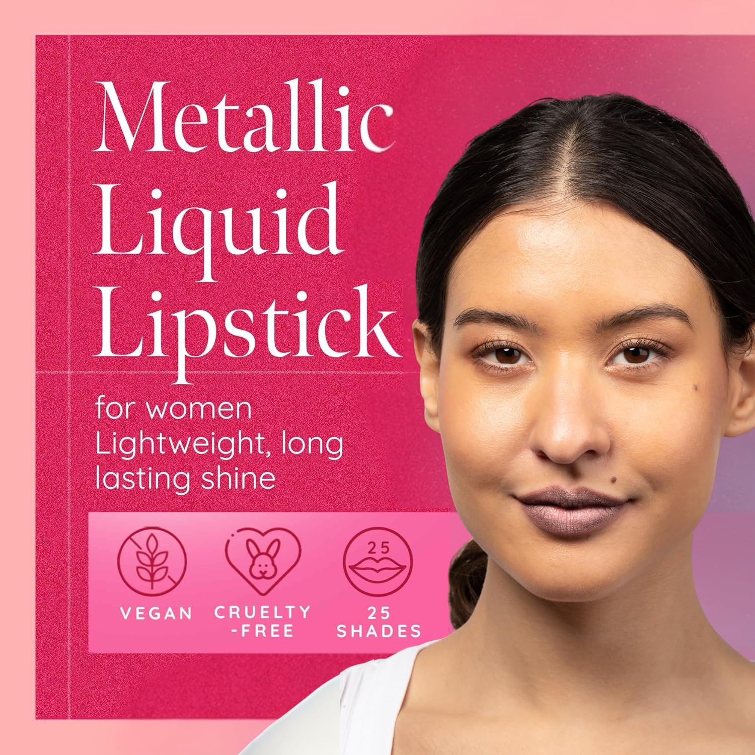 Aromi Metallic Liquid Lipstick | Light Brown Nude Lip Color for Women, Long-lasting, Shimmery Finish, Vegan (Brown Sugar)-Velvo Beauty