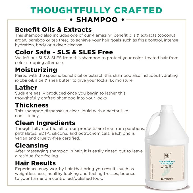Soapbox Sea Minerals & Blue Iris Shampoo, Vegan, Color Safe, Harsh Harsh Sulfate Free & Silicone Free Hair Shampoo Refill for Home & Professional Use - Gallon Size-Velvo Beauty