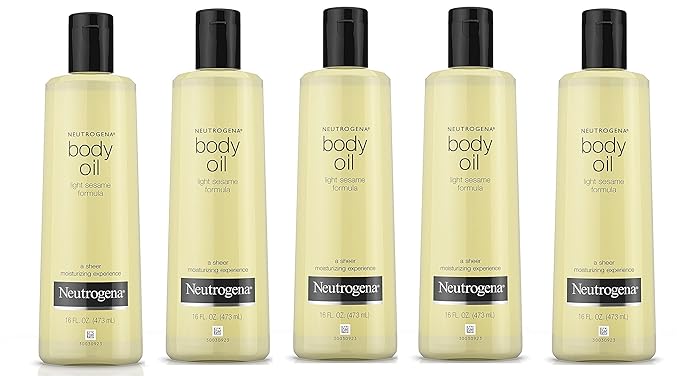 Neutrogena Body Oil Light Sesame Formula, Dry Skin Moisturizer & Hydrating Body Massage Oil, for Radiant & Healthy Looking Glow, Nourishing Bath Oil for Sheer Moisture, 8.5 fl. oz-Velvo Beauty