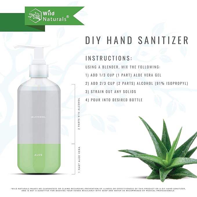 Pure Aloe Vera Gel Hand Cleaner - 100% Aloe Vera Gel Organic with Manuka Honey, Witch Hazel, Peppermint, Oregano, Rosemary, & Cleansing Tea Tree - Organic Waterless Purifying Wash-Velvo Beauty