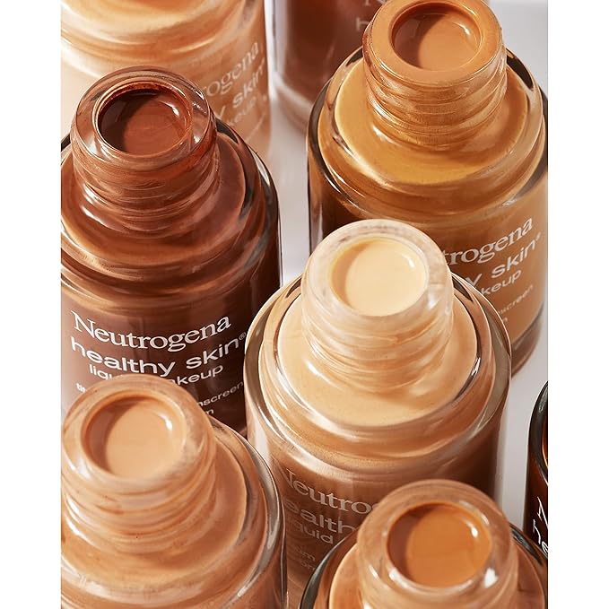 Neutrogena Healthy Skin Liquid Makeup Foundation, Broad Spectrum SPF 20 Sunscreen, Lightweight & Flawless Coverage Foundation with Antioxidant Vitamin E & Feverfew, Medium Beige, 1 fl. oz (Pack of 2)-Velvo Beauty