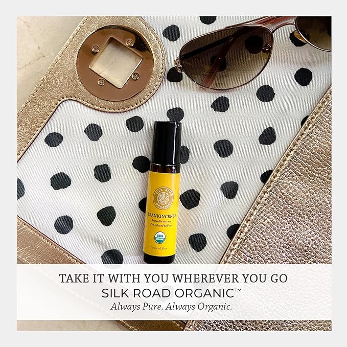 Silk Road Organic Frankincense Serrata Essential Oil Roll on, 100% Pure USDA Certified Aromatherapy for Skin Health, Aging, Fine Lines & Body Aches - 10 ml Roller-Velvo Beauty