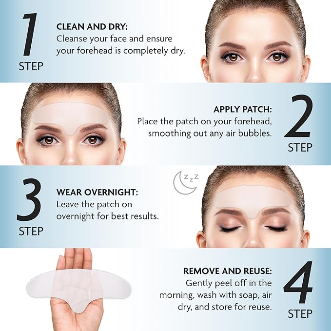 Dersie Silicone Forehead Wrinkle Patches: Reusable Anti Wrinkle Pads for Wrinkles - Overnight Use Forehead Wrinkles Treatment (3 Count (Pack of 1))-Velvo Beauty