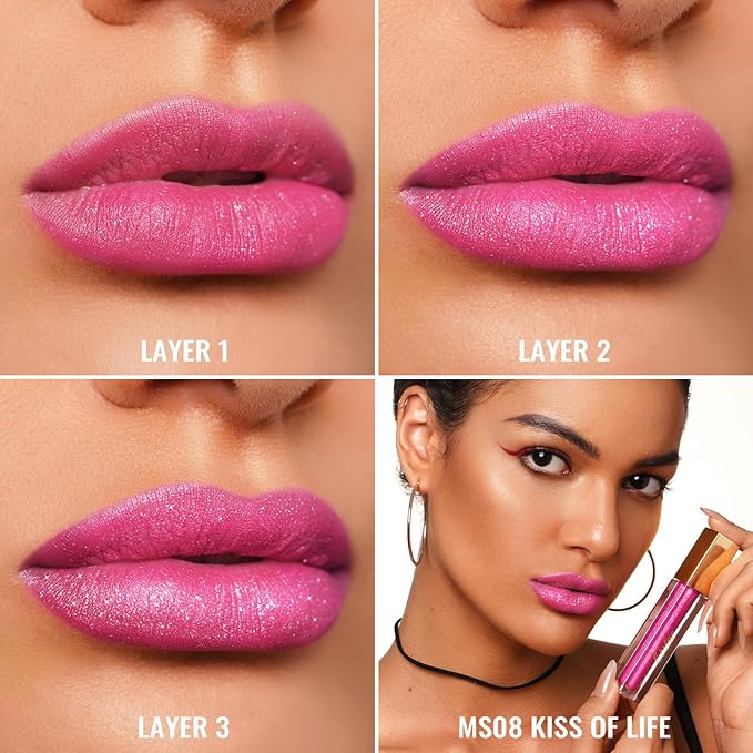 Oulac Pink Matte Liquid Lipstick for Women, Long Lasting Lipstick Waterproof Lip Stain, No Transfer, Creamy High Pigmented Formula with Rose Oil, Vegan & Cruelty-Free MS08-Velvo Beauty