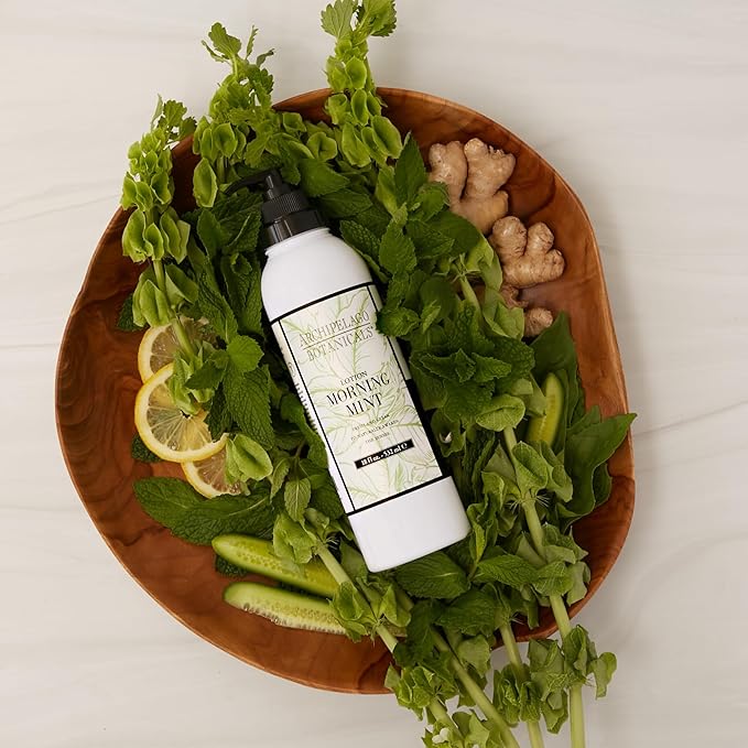 Archipelago Botanicals Morning Mint Lotion, Mint Moisturizing Body Lotion for Sensitive Skin, Paraben-Free, Phthalate-Free, GMO-Free, 18 oz-Velvo Beauty