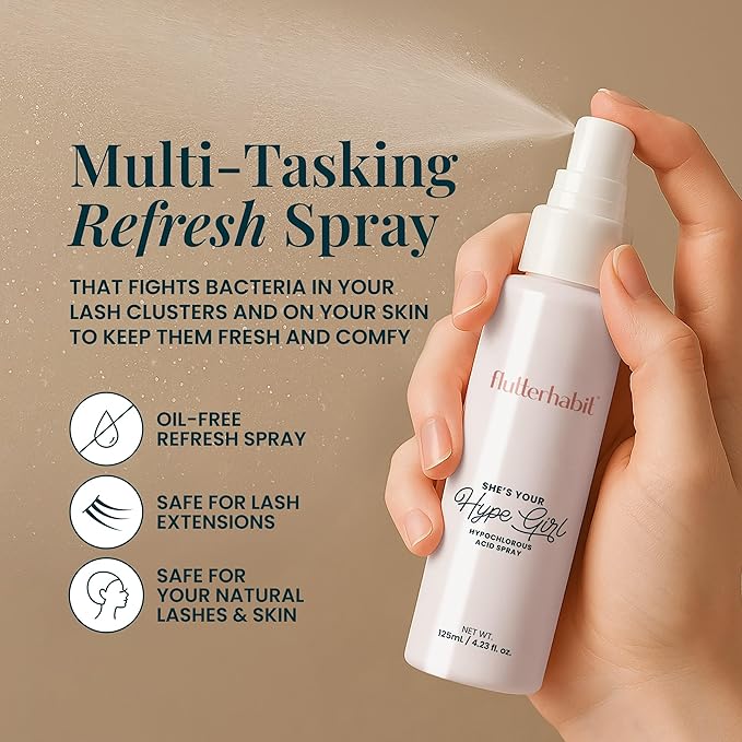 FlutterHabit Hypochlorous Acid Spray, Face Mist for Acne Prone Skin, HOCl Formula to Soothe Irritation, Refresh Complexion, Repair Damage, Balance Oil, Calm Redness, Restore Clarity (125mL)-Velvo Beauty