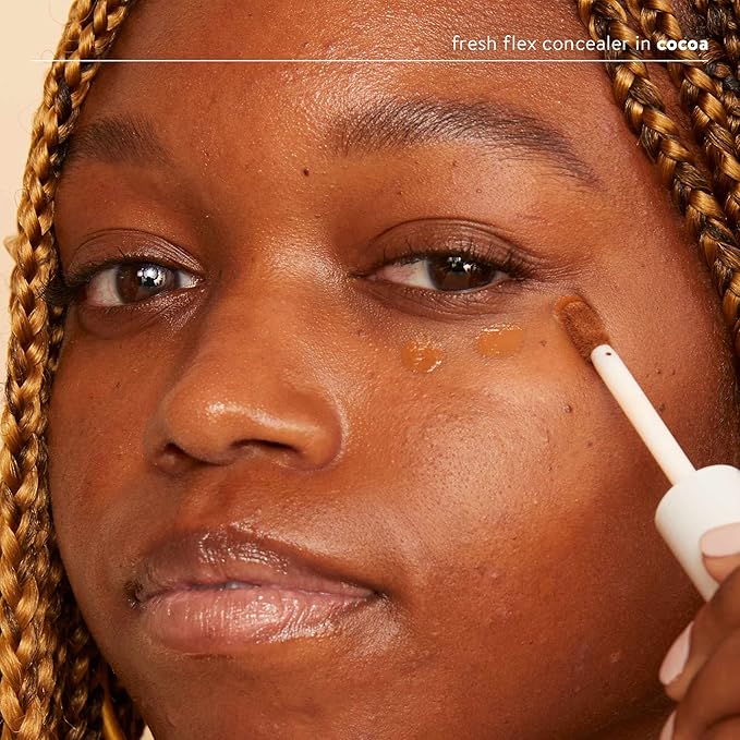 Honest Beauty Fresh Flex Concealer with Niacinamide + Vitamin E + Hyaluronic Acid | Vegan + Cruelty free | Cocoa, 0.17 fl oz-Velvo Beauty