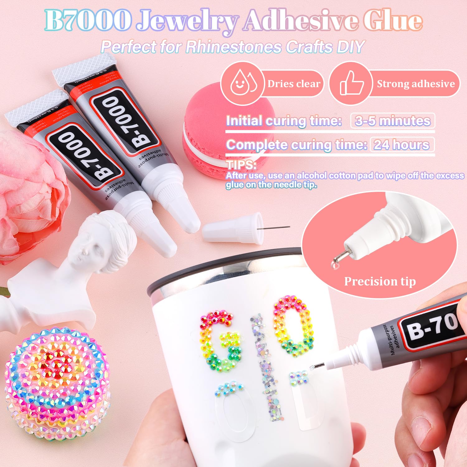 13000Pcs Resin Rhinestones with B7000 Jewelry Glue for Crafting, Multicolors 4mm Non Hotfix Flatback Gems, Bedazzling Crystal for DIY Crafts Clothing Tumblers Mugs Shoes Fabric Decor Nail Art-Velvo Beauty