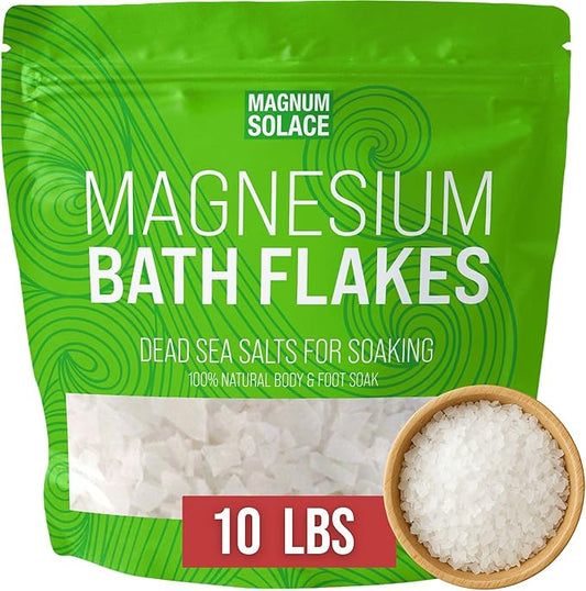 Magnesium Flakes for Bath - Magnesium Chloride Flakes - Dead Sea Salts for Soaking, 10 LBS-Velvo Beauty