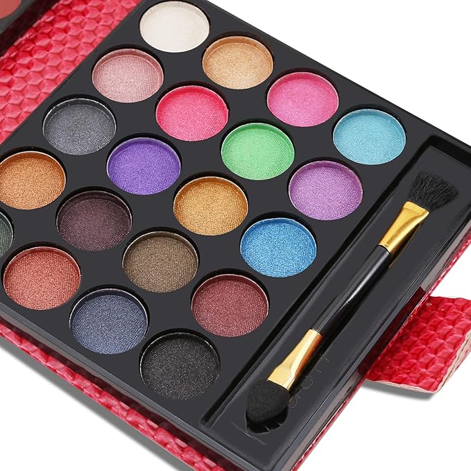 Boobeen All in 1 Makeup Palette kit - Colorful Eye Shadow Palette, Lip Gloss, Blush and Contour Powder to Define Face Shape, with Mirror&Brush, Make Up Gift for Women-Velvo Beauty