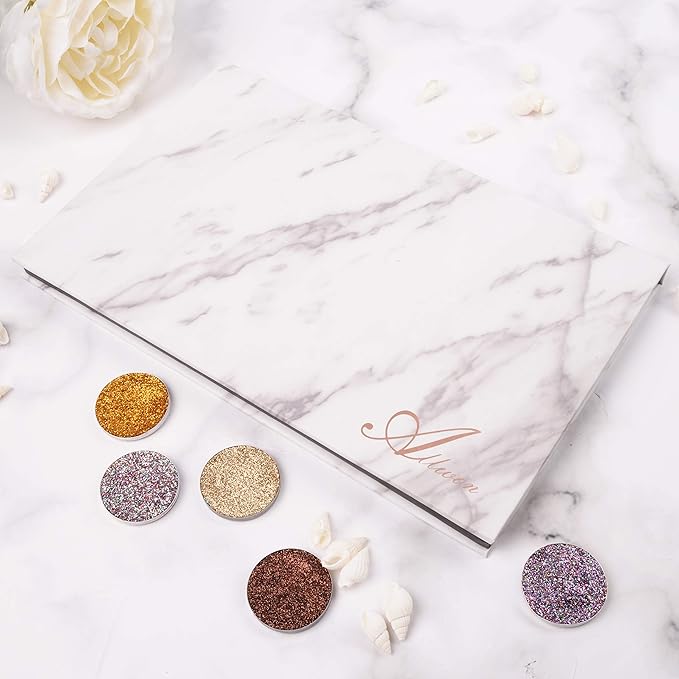 Magnetic Palette Marble Empty Makeup Palette with Mirror for Eyeshadow Lipstick Blush Powder (White)-Velvo Beauty