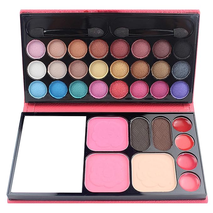 Cosmetic Make up Palette Set Kit, 24 Colors Eyeshadow/Lip Glosses/Eyebrow Powder/Blushers/Pressed Powder/Mirror/Brushes, All-in-One Makeup Gift Set for Teens Girls Beginners Pros-Velvo Beauty