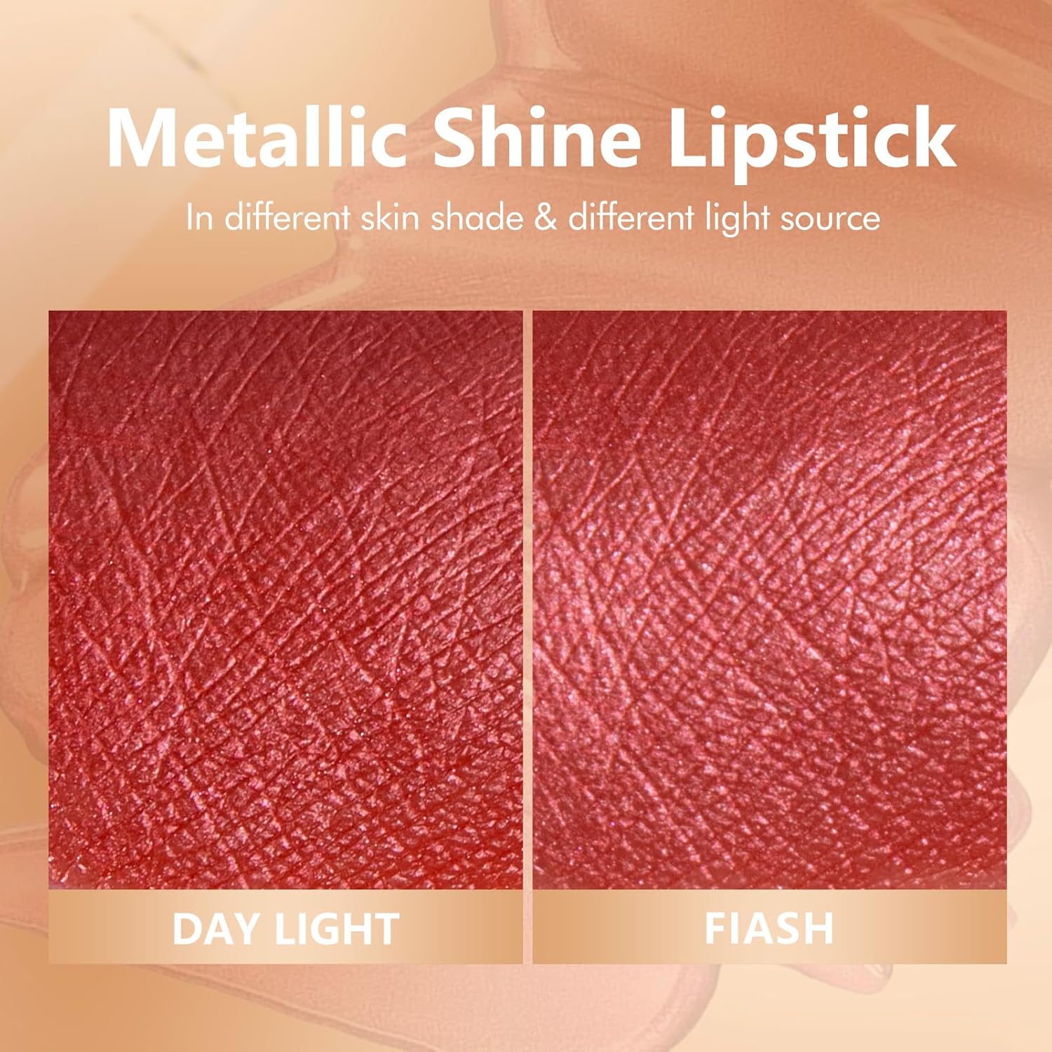 MAKI YIKA Red Lipstick for Women Metallic Lipsticks Glitter Long Lasting Lipstick No Smudge No Transfer Shimmer Liquid Lip Gloss (BR06 Dangerous)-Velvo Beauty