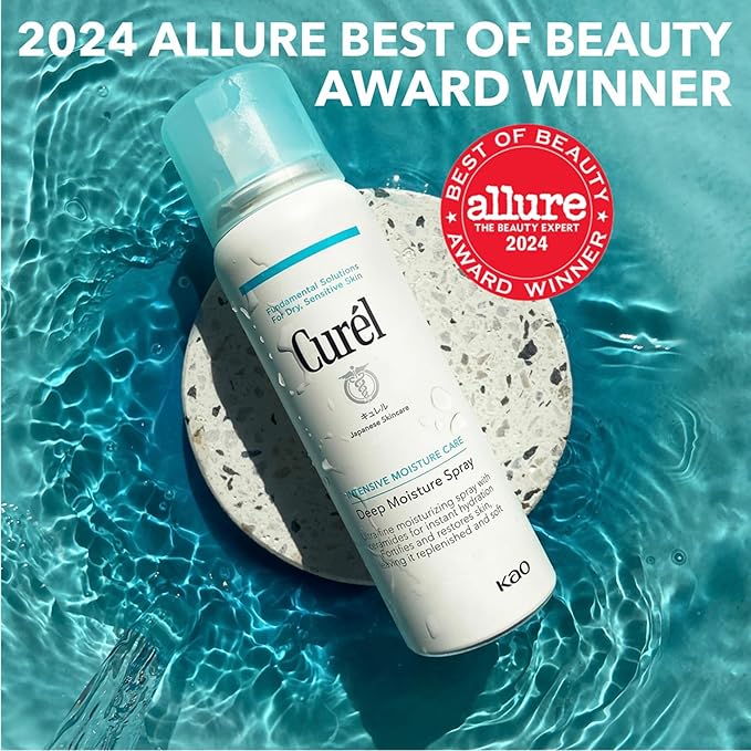 Curel Japanese Skin Care Deep Moisture Spray, Spray on Moisturizer for Dry Skin, Face Hydrating spray with Ceramides, 5 Oz-Velvo Beauty
