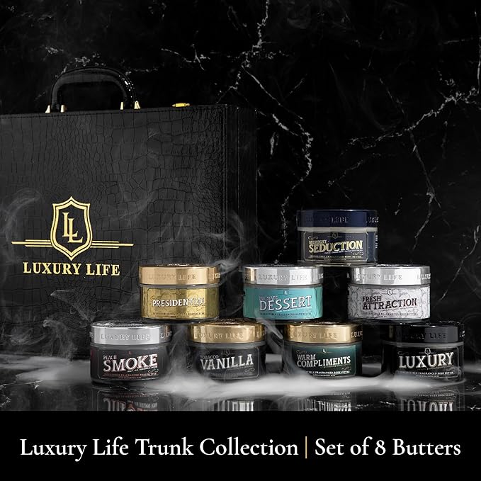 LUXURY LIFE BUTTER - Scented, Luxurious Body Butter With All-Natural Hyaluronic Acid For Soft, Hydrated Skin - For Men & Women - Suitable For All Skin Types - Luxury Life Trunk Collection 240 oz.-Velvo Beauty