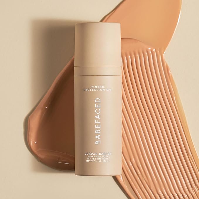 Barefaced Tinted Protection SPF 50+ – Broad-Spectrum Sunscreen with Zinc Oxide, Niacinamide & Hyaluronic Acid – Oil-Free UV Protection, Hydration & Anti-Aging with Universal Tint (60ml)-Velvo Beauty
