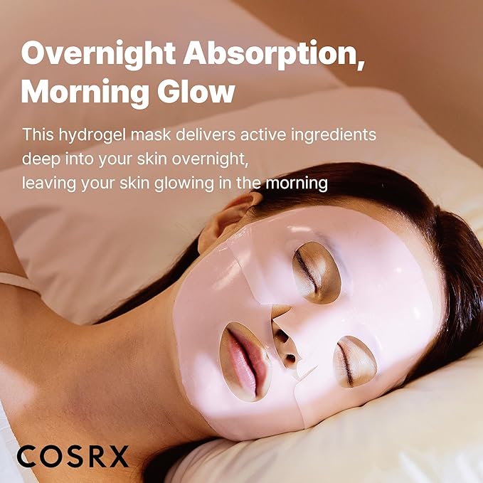 COSRX The Peptide Collagen Lifting Glow Hydrogel Face Masks Skincare 3 EA, Collagen Face Mask, Travel Essentials, Overnight Face Mask, Korean SkinCare-Velvo Beauty