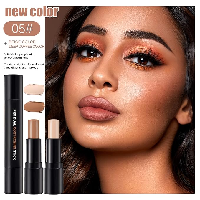 Double-End Contour Highlighter Stick Contour Stick, Face Highlighter, Contour Makeup Contouring Sticks Cream Concealer (5)-Velvo Beauty