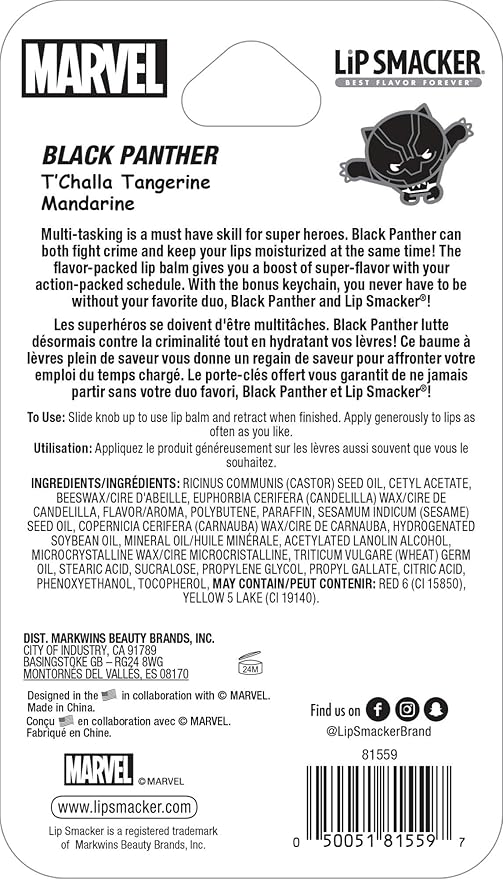 Lip Smacker Marvel, keychain, lip balm for kids - Black Panther-Velvo Beauty