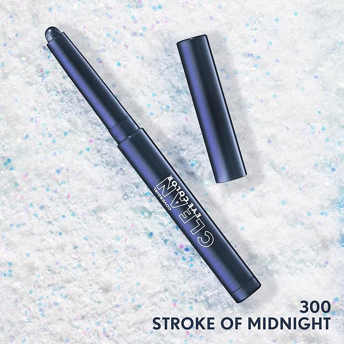 Covergirl Clean Multiline Eyeshadow Pencil, 300 Stroke Of Midnight, Vegan Formula, Shimmer Eyeshadow, Easy Application, Glides on Effortlessly, Blends Perfectly, 0.05oz-Velvo Beauty