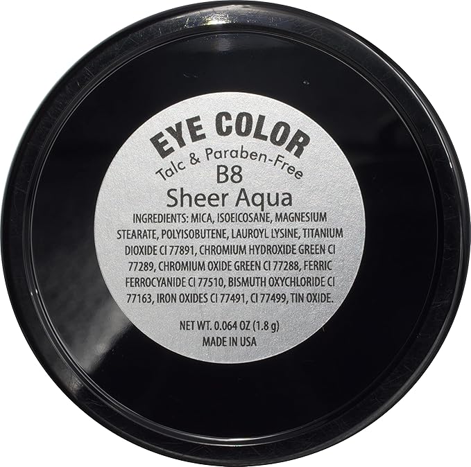 Sheer Aqua Shimmering Teal Blue Green Pressed Powder Single Vegan Eyeshadow; Talc, Paraben & Cruelty Free-Velvo Beauty