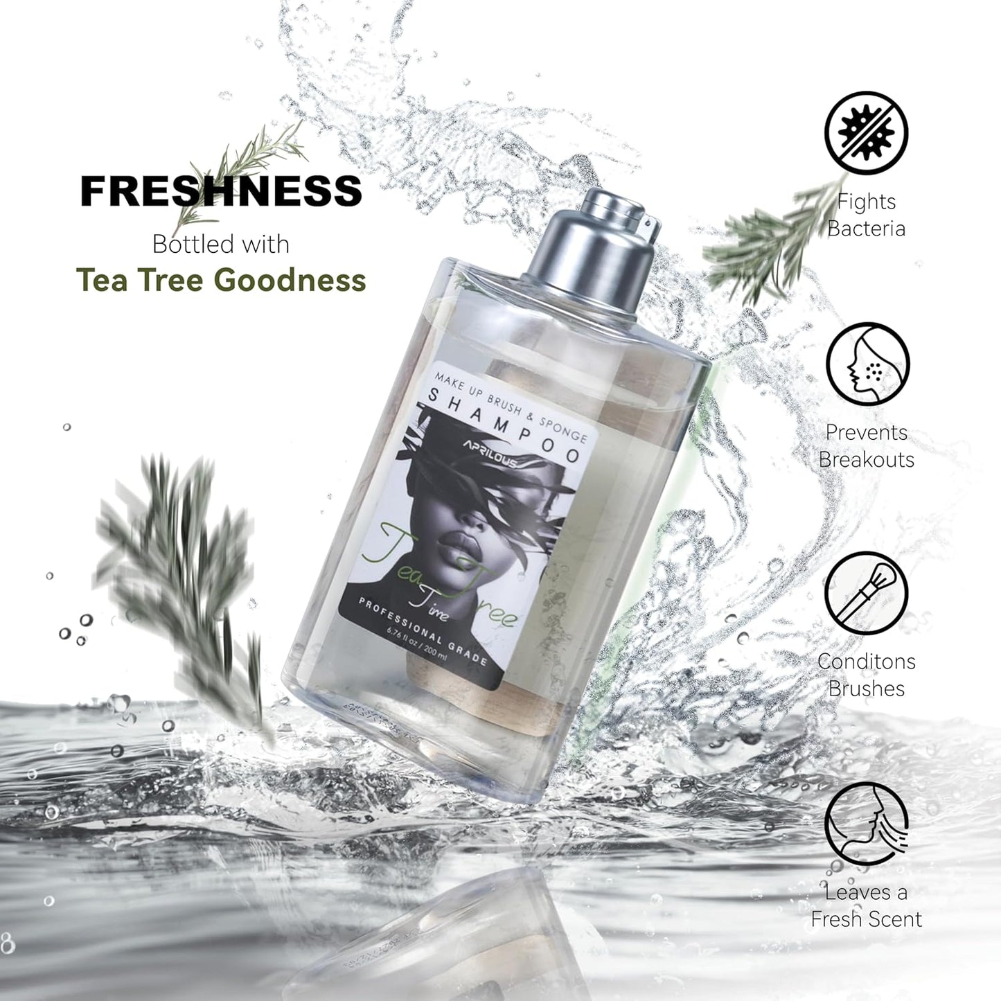 Electric Makeup Brush Cleaner Bundle with Tea Tree Oil Cleaner 6.76 fl.oz & Silicone Mat-Velvo Beauty