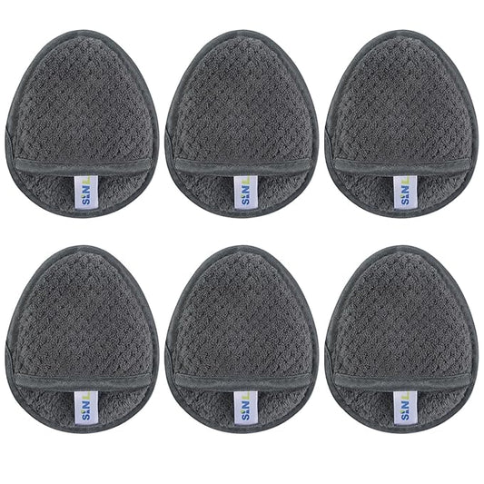 SINLAND Reusable Makeup Remover Pads For Face,Eye,Lips Microfiber Gentle Facial Cleansing Cloths for All Skin Types Friendly for Makeup Remover With Laundry Bag 5.1inchx3.93inch Gray Pack of 6-Velvo Beauty