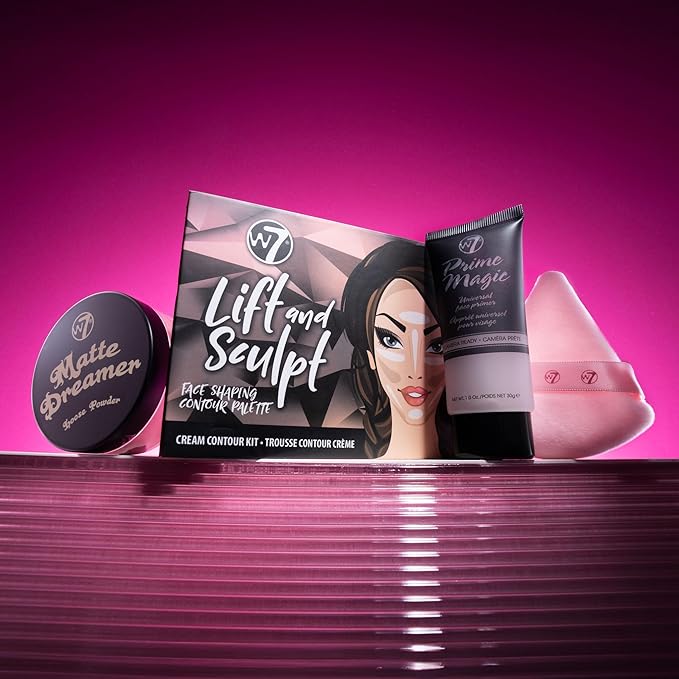 W7 Prime Magic Set - 4 Piece Set - Prime, Contour & Face Powder Makeup Bundle-Velvo Beauty