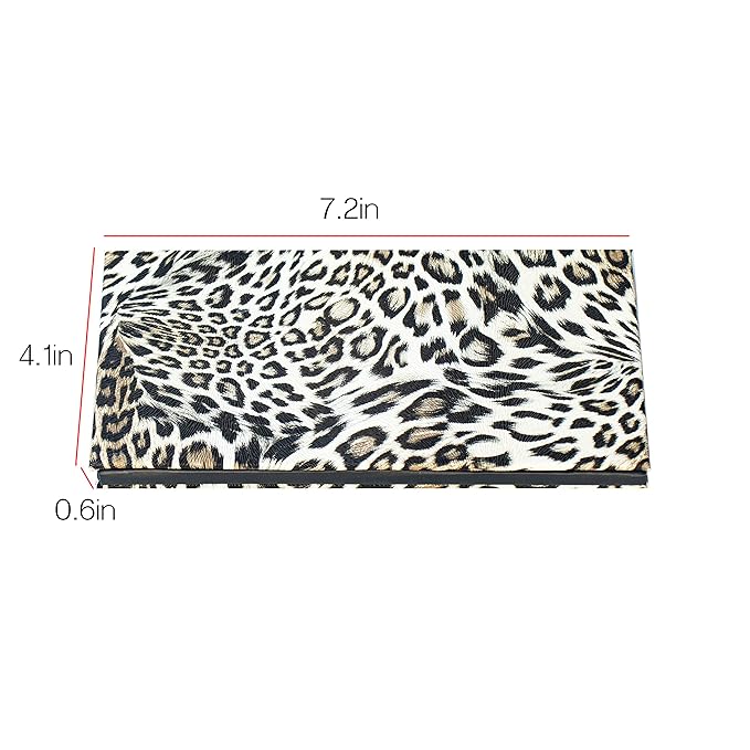Mermaid Empty Magnetic Palette, Fish scale Empty Magnetic Palette for Highlighters Eyeshadows Lipstick Blush Powder Rectangle Large size (Leopard Grain)-Velvo Beauty