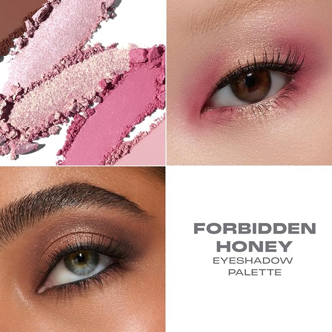 Morphe Forbidden Honey Artistry Palette - Foil-Effect Eyeshadow Palette with Matte, Shimmer & Foil Finishes - Pink & Brown Eyeshadow with Luminous Payoff (0.35 oz)-Velvo Beauty