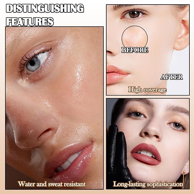 3 Colors Corrector Palette,Full Coverage Cream Concealer Liquid Foundation with Brush,Waterproof Color Correcting Concealer Long Lasting Foundation Contour Makeup Palette for Women-Velvo Beauty