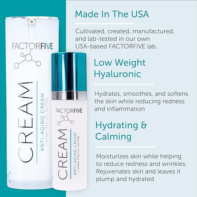 Age Defying Cream with Stem Cell Growth Factors for Anti-Wrinkle, Collagen Boost, and Acne Scarring Repair, Large Size, 1fl oz/30ml-Velvo Beauty