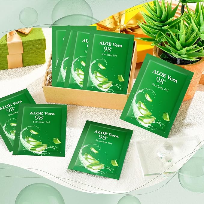 30 Pcs Aloe Vera Gel Bulk Travel Size Soothing Gel 98% Organic Aloe Vera Moisturizer for Skin and Hair Face Moisturizer for Sunburns Relief, Razor Burns, DIY Skincare-Velvo Beauty