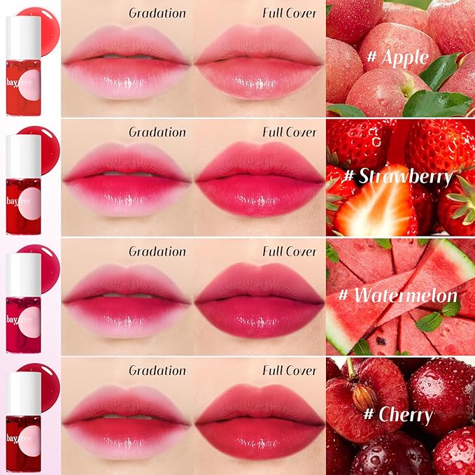 Lip Tint Stain Set, Lip Stain Long Lasting Waterproof, Lightweight, Non-sticky, Transfer-Proof, Matte Finish (fruit land)-Velvo Beauty