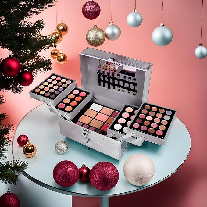 132 Colors All In One Ultimate Color Makeup Kit: Carry All Trunk with Cosmetic Contouring Palette, Concealer, Face Powder, Lip Gloss, Blusher, Contour Shade, Eye Liner, and Eyebrow Powder.-Velvo Beauty