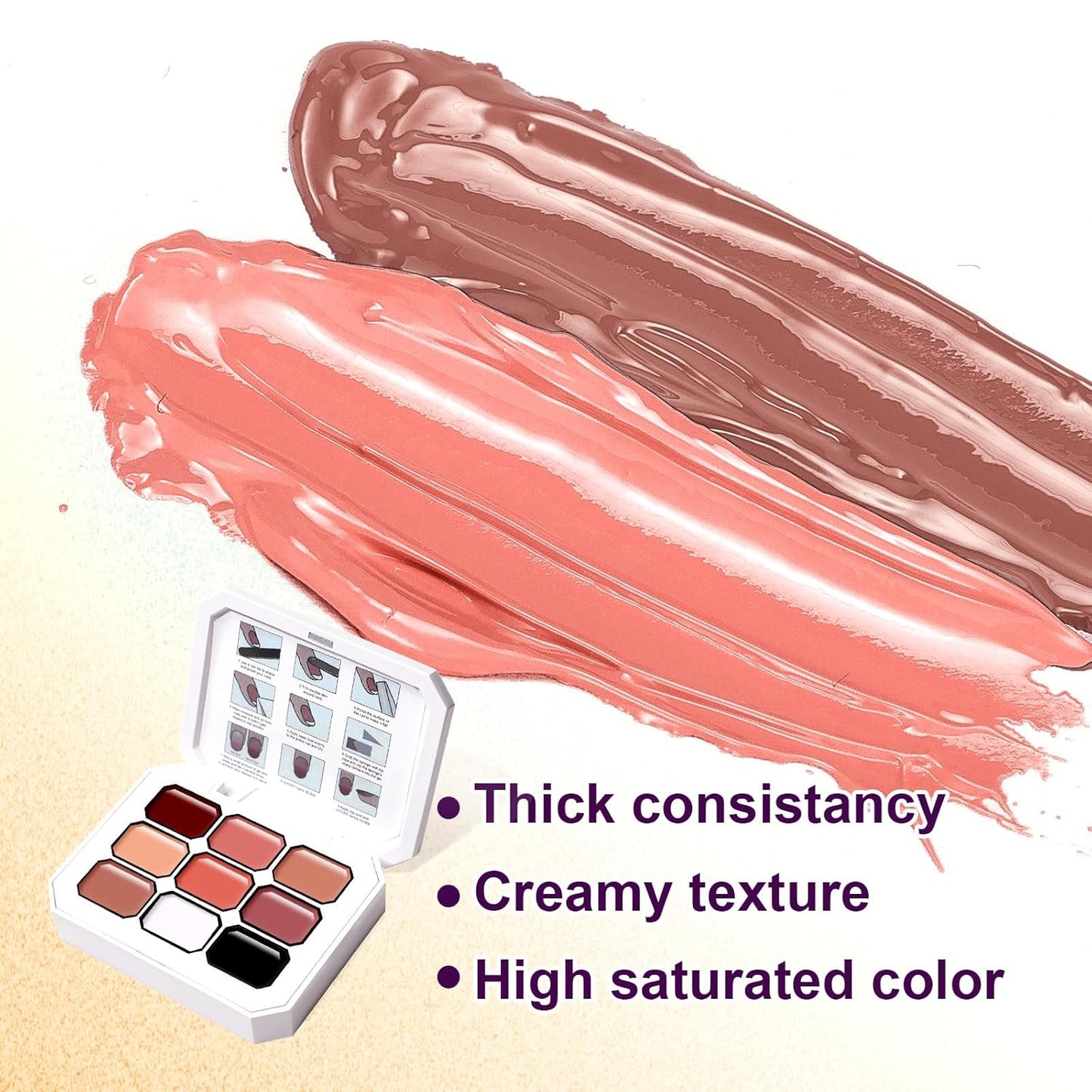 Gradient Painting Gel, 9 Colors Ombre Gel Nail Polish Nude Pink for Pigment Pat Aura Nails, French Manicure Long Lasting Home Salon DIY Nail Art Terracotta Blush(01)-Velvo Beauty