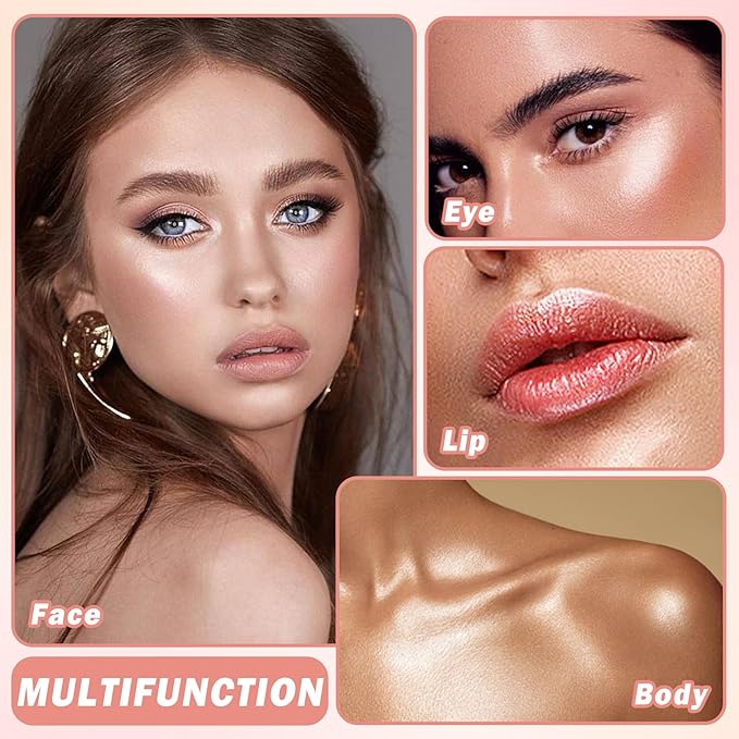2PCS Pearl White Highlighter Makeup Palette Face Powder Highlighters Iluminadores De Maquillaje Shimmer Glitter Diamond Highlighter Contour Powder Makeup Palette-Velvo Beauty