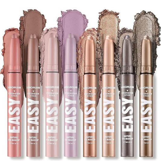 Jolilab Eyeshadow Stick Set, 8 Colors Matte Professional Bright-Colored Contouring and Highlight Eyeshadow Stick, Cream Waterproof Long Lasting High Pigmented Eye Shadow. (8, Set G)-Velvo Beauty