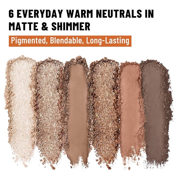 6 Colors Mini Naked Eyeshadow Makeup Palette Caramel & Bronzed Neutral Tone Eye Shadow Matte & Shimmer Nude Make Up Pallet with Mirror Blendable Highly Pigmented Travel Size Gift Kit 05-Velvo Beauty