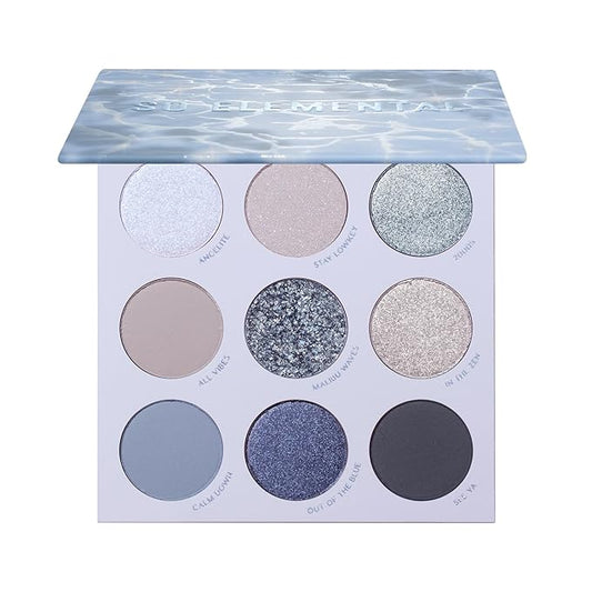 Colourpop So Elemental Eyeshadow Palette - Blue & Silver Shadow Palette with Metallic and Matte Finishes - High-Pigment Eye Makeup with a Long-Wearing Formula (0.3 oz)-Velvo Beauty