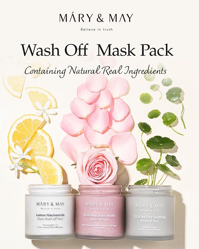 Mary&May Vegan Cica Tea Tree Soothing Wash Off Pack - Natural Centella Clay Mask for Sensitive Skin, Relieves Irritation, Cleanses Pores, and Hydrates, 4.23oz.-Velvo Beauty