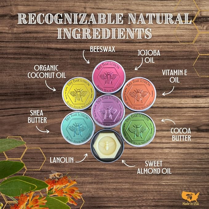 Bee Bar Honey House Naturals Duo – Vanilla - Small 6 Ounce and Large 2 Ounce– All Natural Ultra Moisturizing Lotion Bar Infused with Essential Oils and Butters – Made in USA-Velvo Beauty