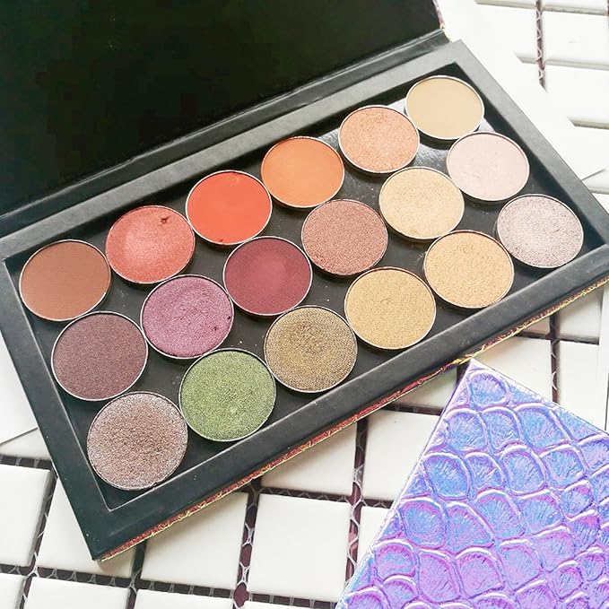 Large Empty Eyeshadow Makeup Box Magnetic Cosmetics Palette Fish Scale DIY Storage Tray Box Holder-Velvo Beauty