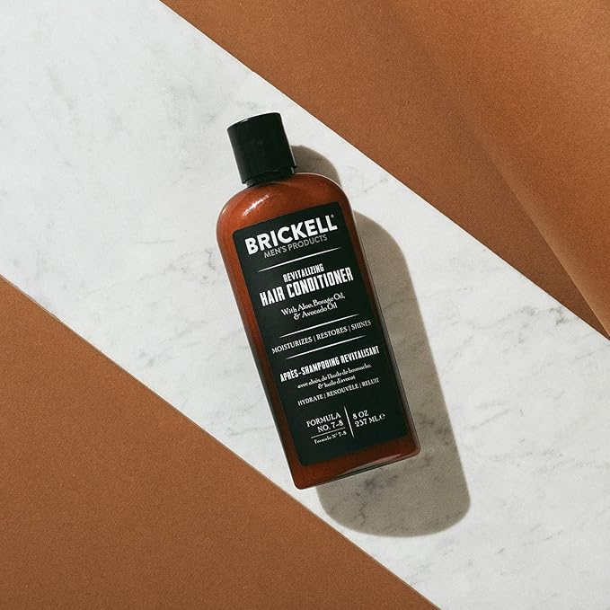 Brickell Men's Revitalizing Hair Conditioner for Men, Natural and Organic Nourishing Hair Conditioner, Restores Shine and Moisture, 8 Ounce, Scented, New Formula-Velvo Beauty