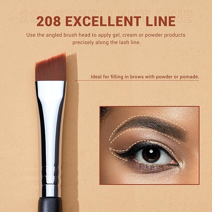 Jessup Angled Eyeliner Brush Set,3pcs Pro Precision Eye Liner Brush Fine Winged Ultra Thin Slanted Gel Liquid EyeLiner Makeup Brushes, Black T345-Velvo Beauty