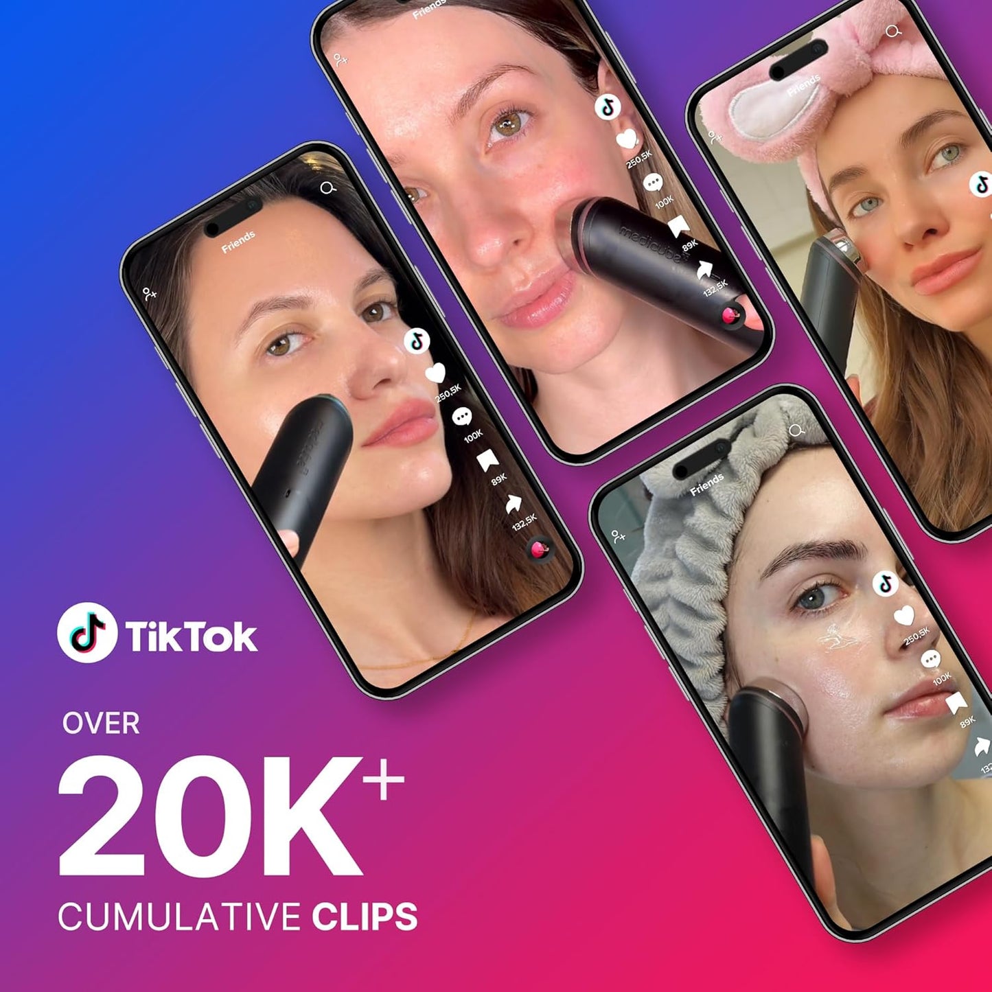 medicube Pink Skincare Set for Glass Glow Skin: Age-R Booster Pro Pink | 6-in-1 Real Glass Glow Beauty Massager and Collagen Jelly Cream- Niacinamide & Freeze-Dried Hydrolyzed Collagen 110ml-Velvo Beauty