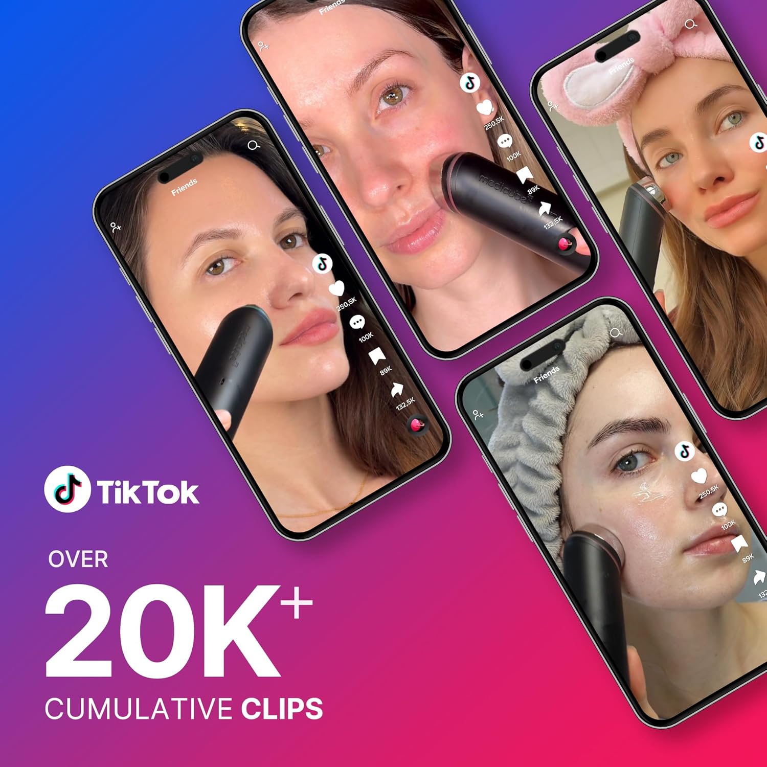 medicube Pink Skincare Set for Glass Glow Skin: Age-R Booster Pro Pink | 6-in-1 Real Glass Glow Beauty Massager and Collagen Jelly Cream- Niacinamide & Freeze-Dried Hydrolyzed Collagen 110ml-Velvo Beauty